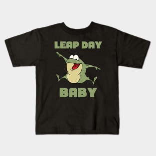 Leap Year Baby - February 29th Birthday - Leaping Frog Kids T-Shirt